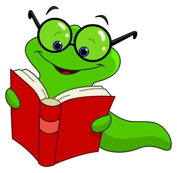 free animated bookworm clipart - photo #2